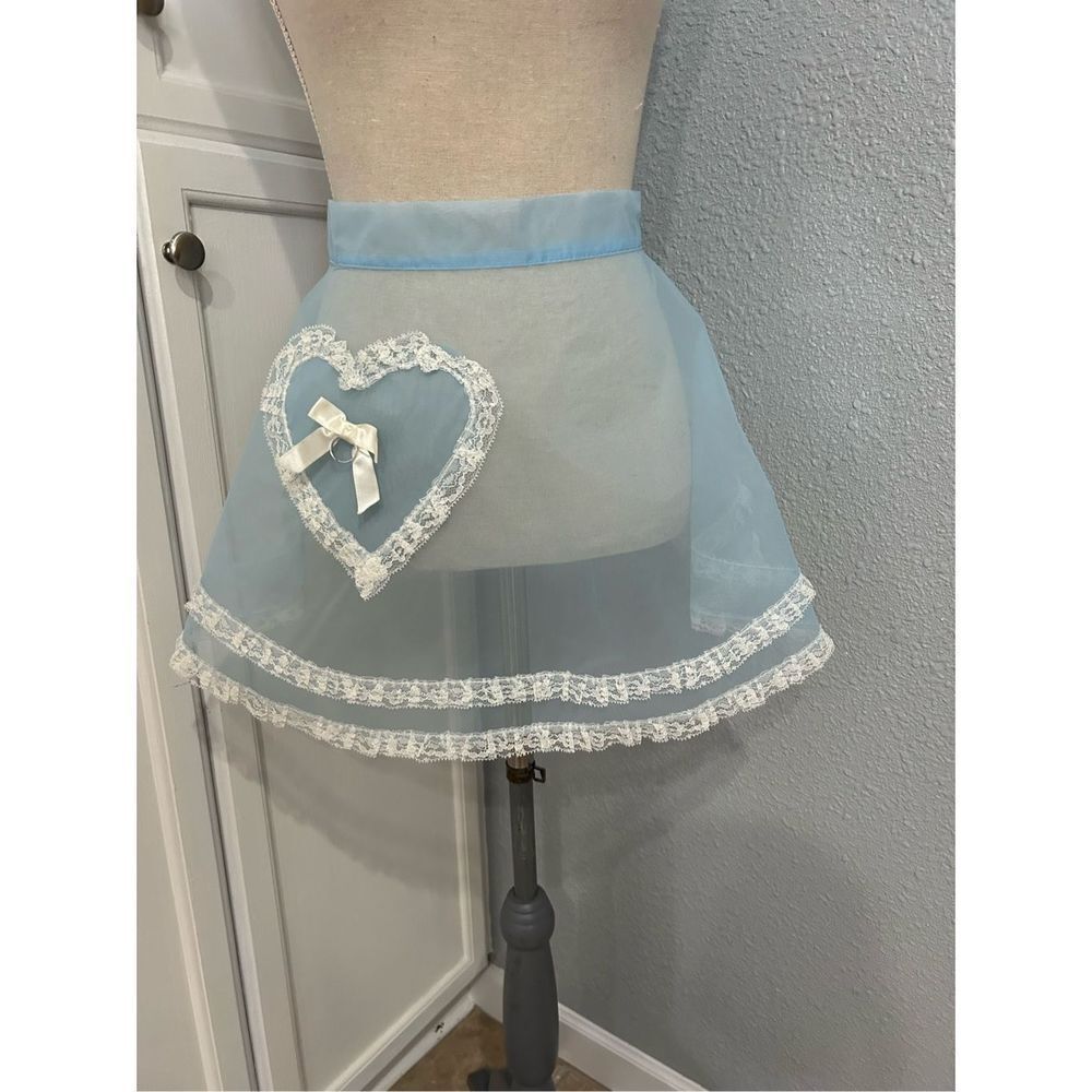 Apron Vintage chiffon Baby Blue with Heart& ring  Mrs Maisel !!
Great if you are